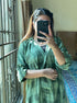 Green Korean Check Dress